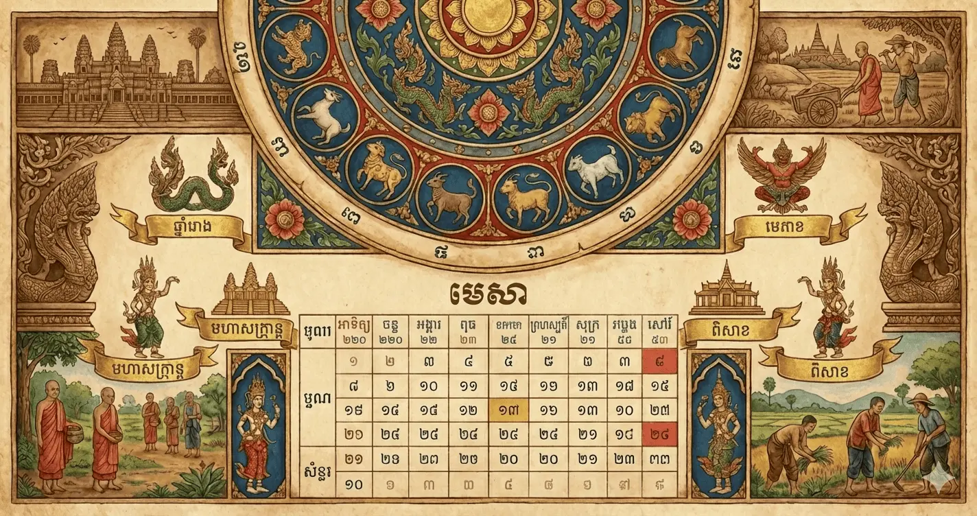 Featured image for ប្រតិទិនខ្មែរ៖ របៀបដែលវាដំណើរការ កាលបរិច្ឆេទឆ្នាំ ២០២៦ និងរបៀបប្រើវា